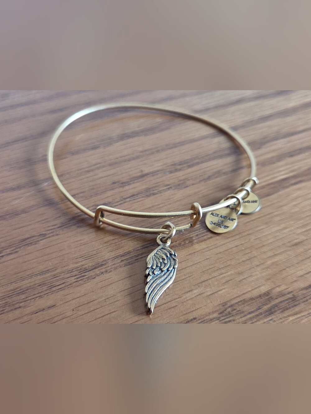 Alex and Ani Gold Tone Guardian Angel Wing Charm Expandable Bracelet